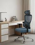 Black And Silver Swivel Rolling Office Chair