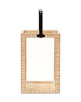 16" Clear And Natural Glass And Solid Wood Tabletop Lantern Candle Holder