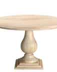 Five Piece Beige Round Solid Wood Dining Set with Four Chairs