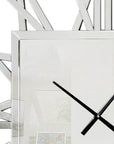 27" Silver Mirrored Glass Silent Analog Square Wall Clock