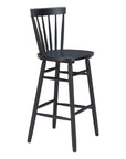 Set of Two 30" Black Solid Wood Bar Height Bar Chairs