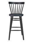 Set of Two 30" Black Solid Wood Bar Height Bar Chairs