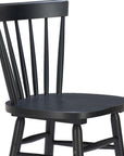 Set of Two 30" Black Solid Wood Bar Height Bar Chairs