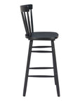 Set of Two 30" Black Solid Wood Bar Height Bar Chairs