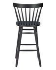 Set of Two 30" Black Solid Wood Bar Height Bar Chairs