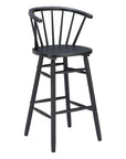 Set of Two 30" Black Solid Wood Bar Height Bar Chairs