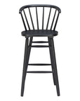 Set of Two 30" Black Solid Wood Bar Height Bar Chairs