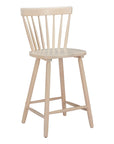 Set of Two 30" Natural Solid Wood Bar Height Bar Chairs