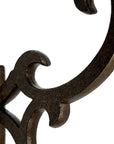 Set of Six Antiqued Bronze Cast Iron Scroll Wall Hooks