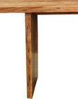 Seven Piece Brown Solid Wood Dining Set with Six Chairs