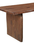 Seven Piece Brown Solid Wood Dining Set with Six Chairs
