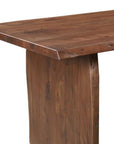 Seven Piece Brown Solid Wood Dining Set with Six Chairs