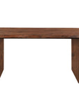 Seven Piece Brown Solid Wood Dining Set with Six Chairs