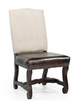 Seven Piece Brown Solid Wood Dining Set with Six Chairs