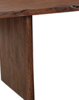 Nine Piece Brown Solid Wood Dining Set with Eight Chairs