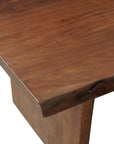 Nine Piece Brown Solid Wood Dining Set with Eight Chairs