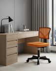 Black And Orange And Black Swivel Rolling Office Chair