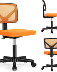 Black And Orange And Black Swivel Rolling Office Chair