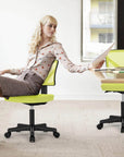 Black And Orange And Black Swivel Rolling Office Chair