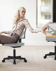 Black And Orange And Black Swivel Rolling Office Chair