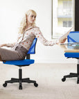 Black And Orange And Black Swivel Rolling Office Chair