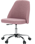 Pink and Silver Adjustable Height Swivel Rolling Office Chair
