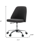 Pink and Silver Adjustable Height Swivel Rolling Office Chair