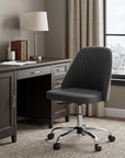 Pink and Silver Adjustable Height Swivel Rolling Office Chair
