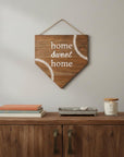 Set of Two Brown And White Home Sweet Home Wood Wall Decor