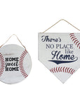 Set of Two Brown And White Home Sweet Home Wood Wall Decor