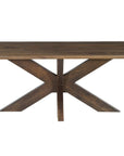 Seven Piece Brown Solid Wood Dining Set with Six Chairs