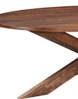 Seven Piece Brown Solid Wood Dining Set with Six Chairs