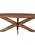 Seven Piece Brown Solid Wood Dining Set with Six Chairs