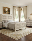 Three Piece White Solid Wood Bedroom Set