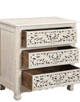Three Piece White Solid Wood Bedroom Set