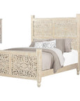Three Piece White Solid Wood Bedroom Set
