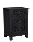 Three Piece Black Solid Wood Bedroom Set