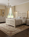 Three Piece White Solid Wood Bedroom Set