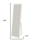 64" Clear Lighted Freestanding and Wall Mount Frameless Full Length Mirror