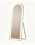 71" Clear Arch Lighted Freestanding and Wall Mount Frameless Full Length Mirror