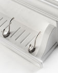 Six Hook 39" White Solid Wood Wall Mount Coat Rack