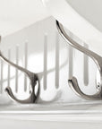 Six Hook 39" White Solid Wood Wall Mount Coat Rack
