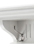 Six Hook 39" White Solid Wood Wall Mount Coat Rack