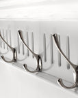 Four Hook 28" White Solid Wood Wall Mount Coat Rack