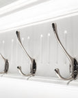 Eight Hook 51" White Solid Wood Wall Mount Coat Rack