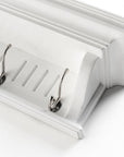 Four Hook 28" White Solid Wood Wall Mount Coat Rack