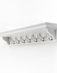 Eight Hook 51" White Solid Wood Wall Mount Coat Rack