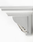 Eight Hook 51" White Solid Wood Wall Mount Coat Rack