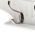 Eight Hook 51" White Solid Wood Wall Mount Coat Rack