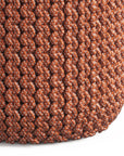 18" Orange Polyester Round Outdoor Pouf Ottoman